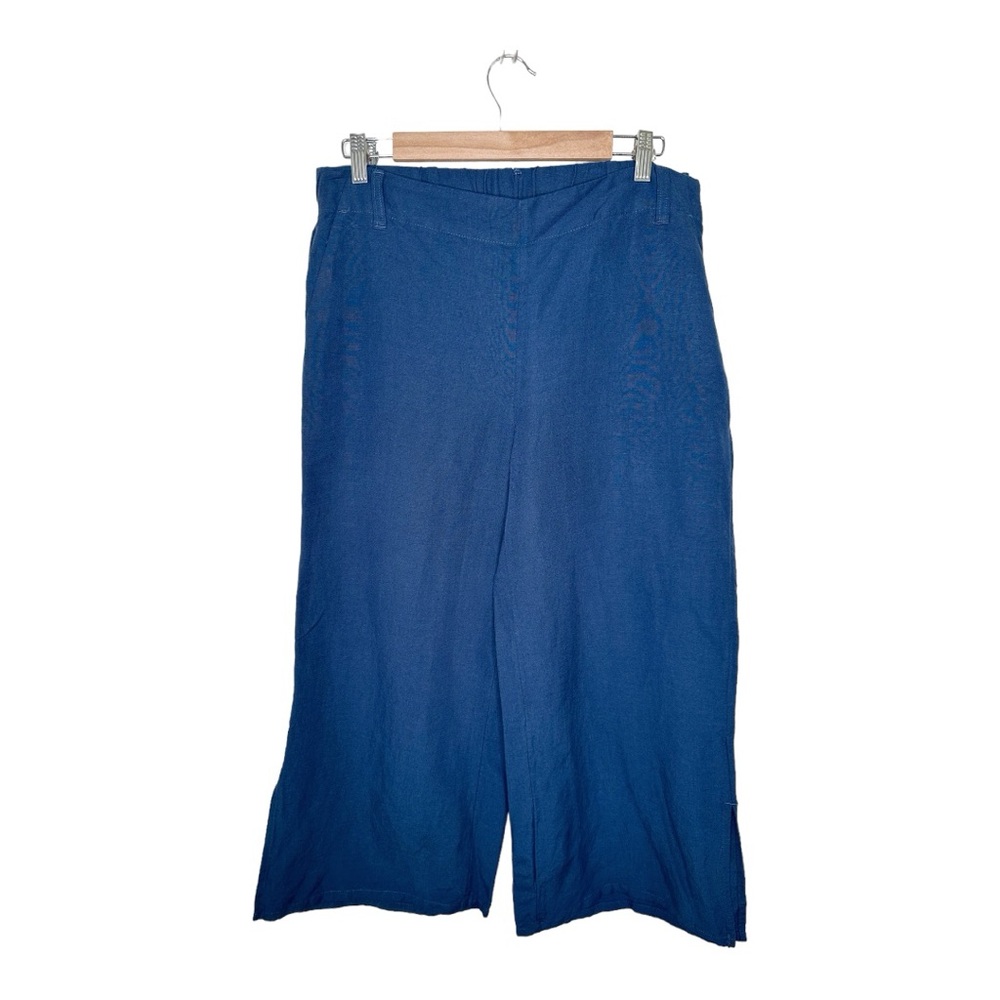 J. Jill Navy Cropped Wide-Leg Pants